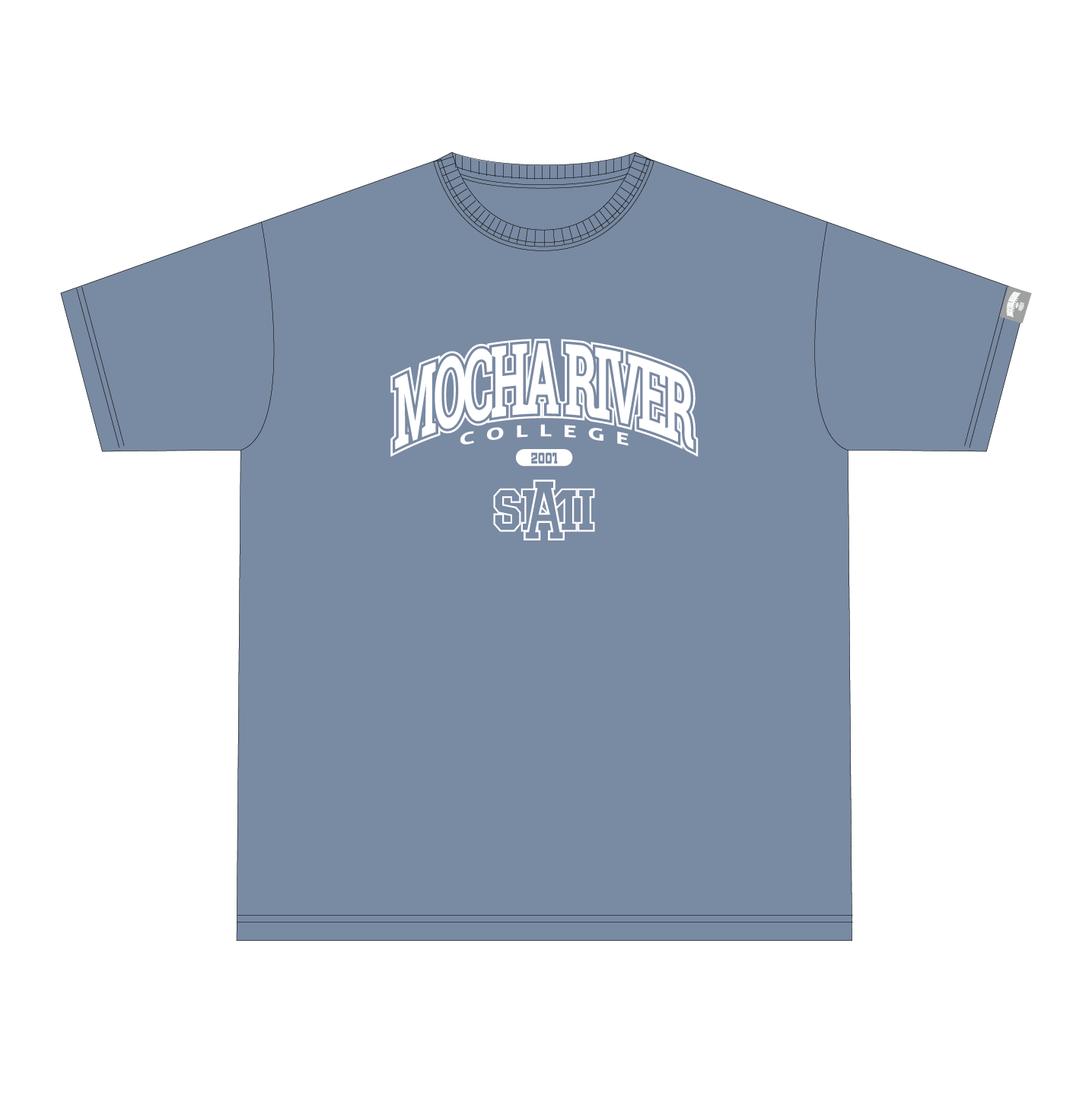 MOCHA RIVER College Logo T-shirt ASID BLUE