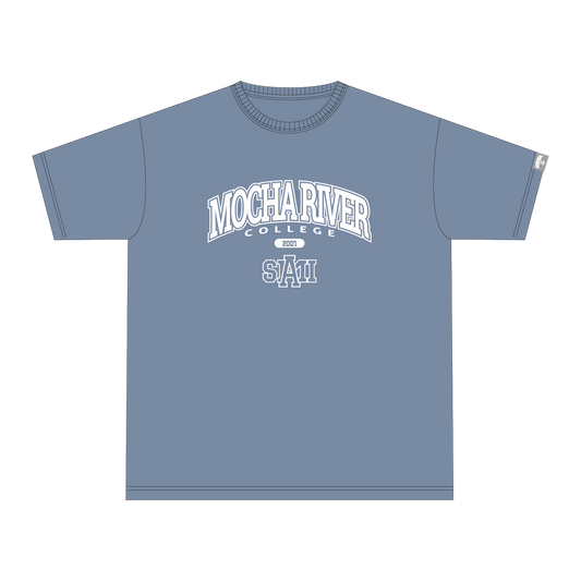 MOCHA RIVER College Logo T-shirt ASID BLUE