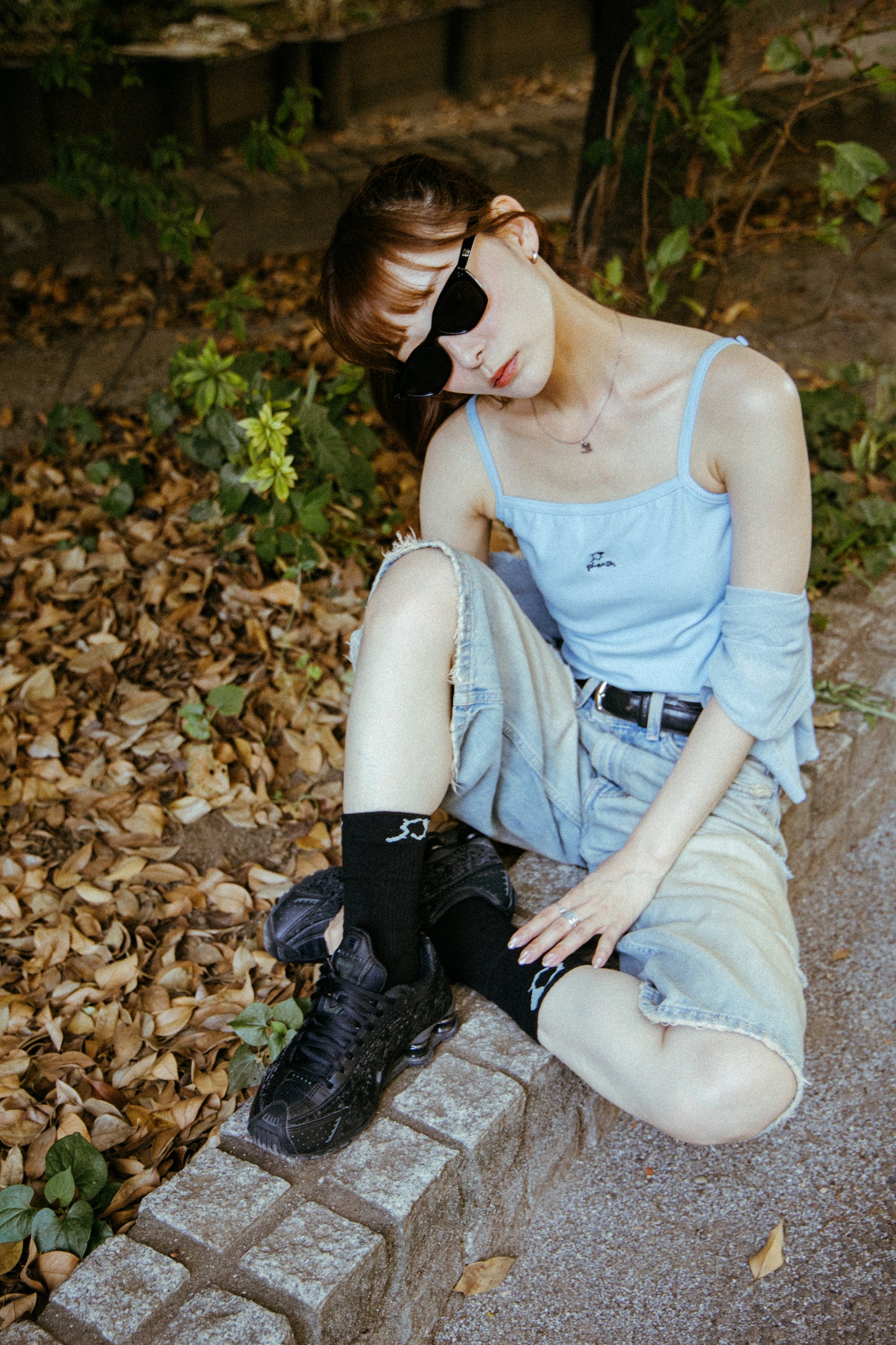 Rose Heart Socks (Black)
