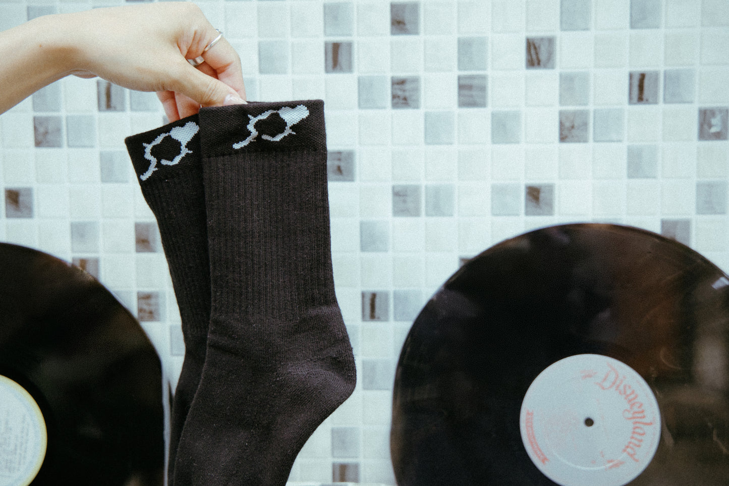 Rose Heart Socks (Black)