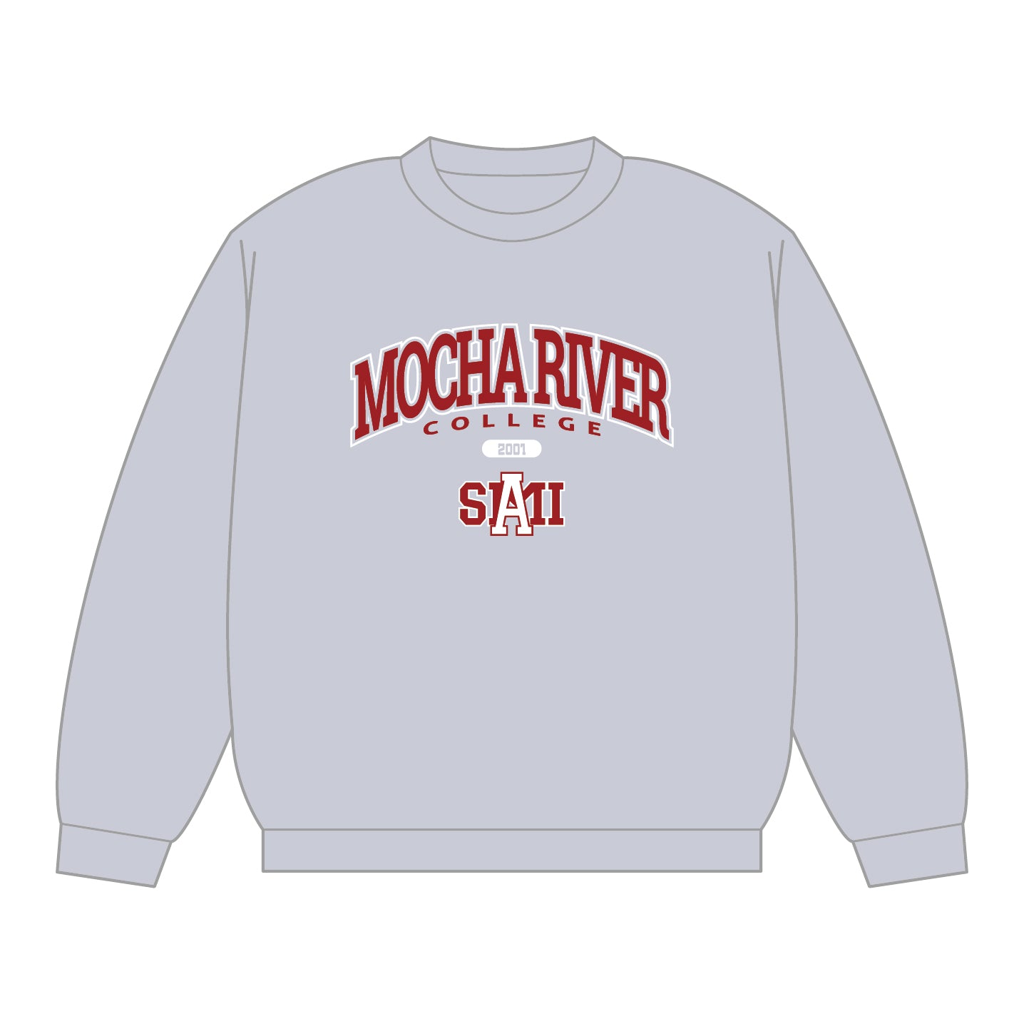 MOCHA RIVER College Logo Sweatshirt GRAY