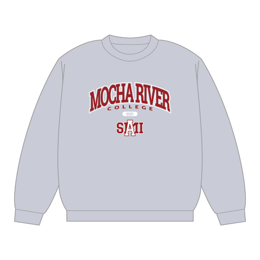 MOCHA RIVER College Logo Sweatshirt GRAY
