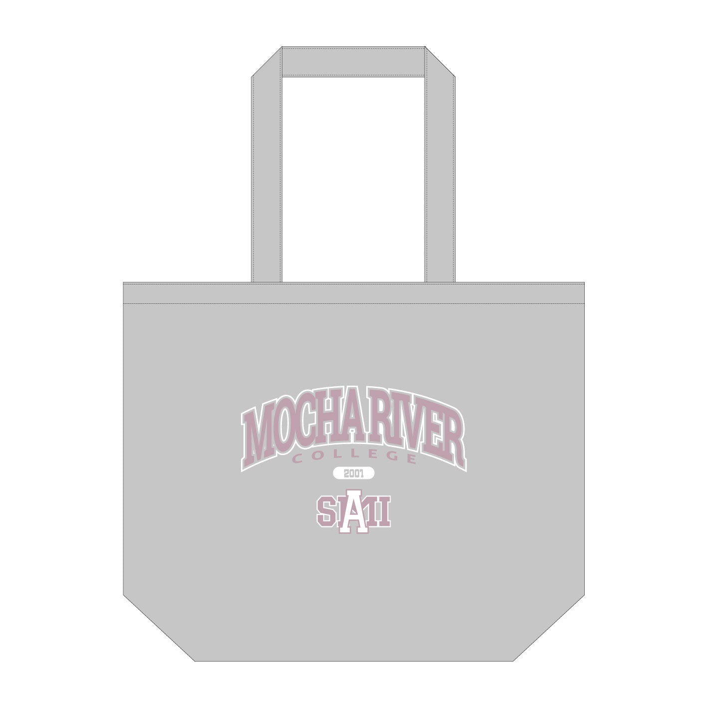 MOCHA RIVER College Logo Tote GRAY