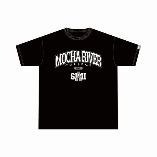 MOCHA RIVER College Logo T-shirt BLACK