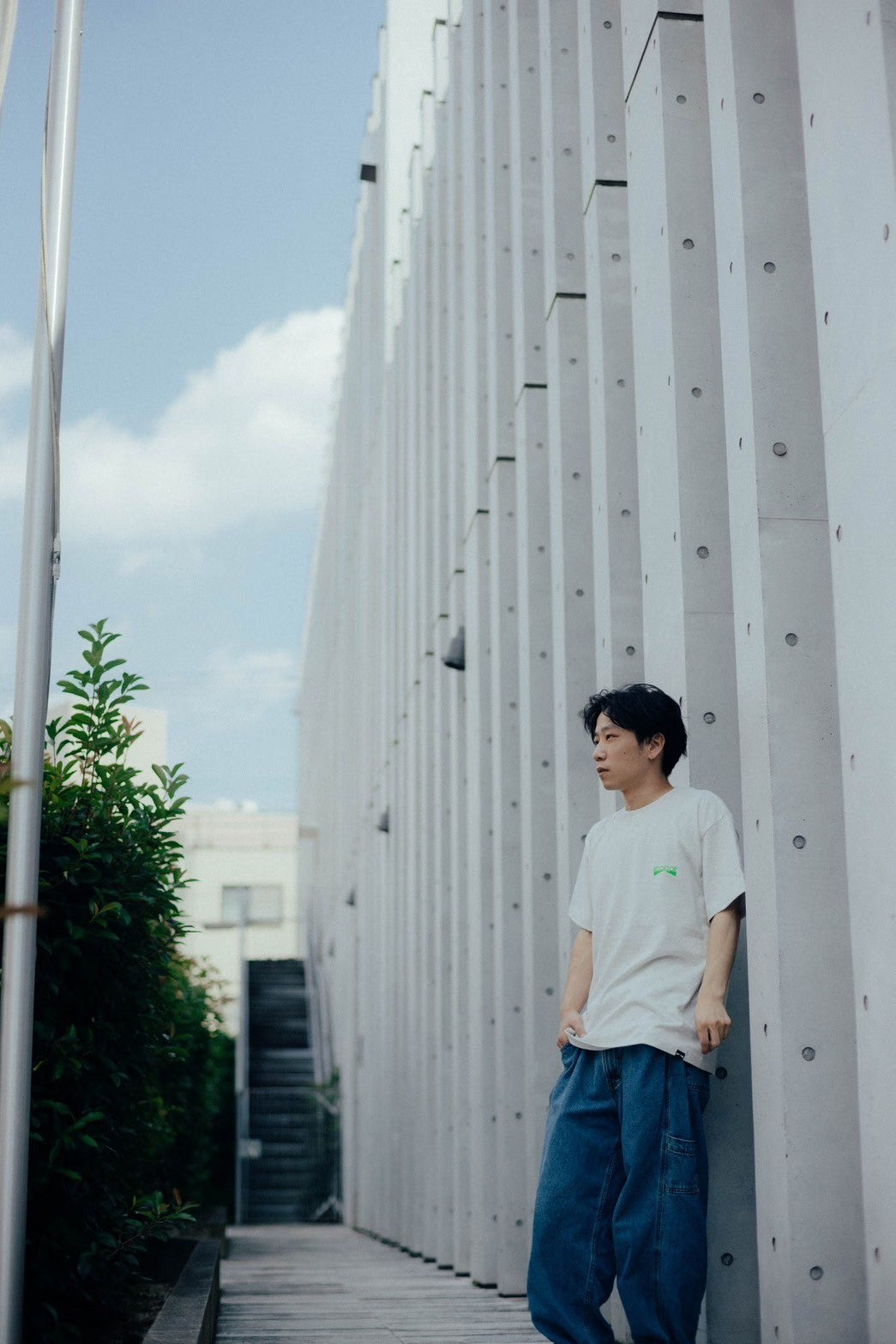 ROOFTOP Tシャツ OATMEAL×LIGHT GREEN