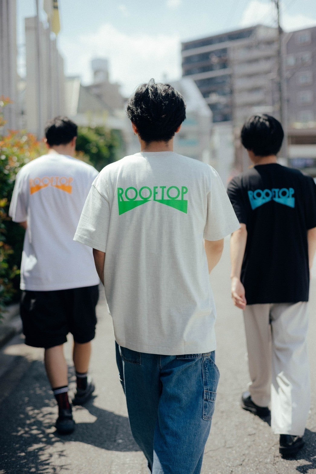 ROOFTOP Tシャツ OATMEAL×LIGHT GREEN